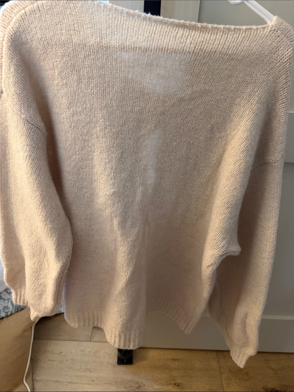 SHEIN Beige Tie-Front Knit Cardigan - Picture 3 of 3